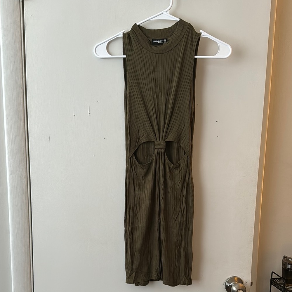 Olive Green Sleeveless Dress
